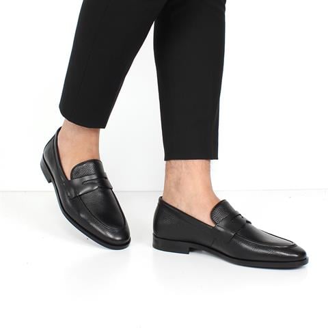 Erkek Siyah Deri Loafer