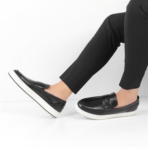 Erkek Siyah Deri Loafer