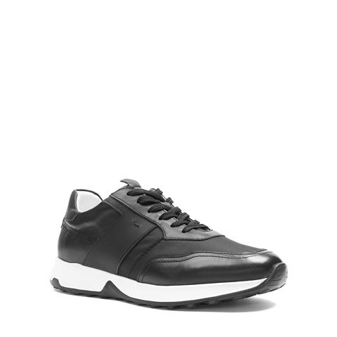 Erkek Siyah Bağcıklı Deri Sneaker