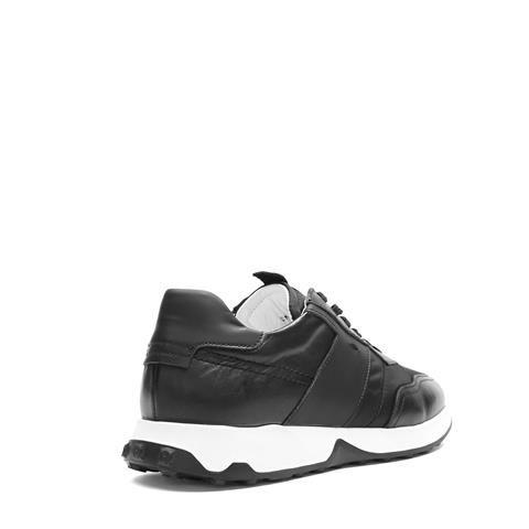 Erkek Siyah Bağcıklı Deri Sneaker