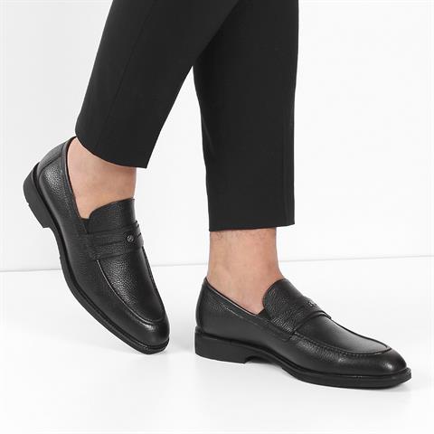 Erkek Siyah Deri Loafer