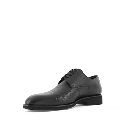 Erkek Siyah Bağcıklı Deri Klasik Ayakkabı