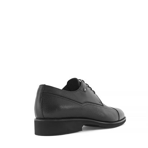 Erkek Siyah Bağcıklı Deri Klasik Ayakkabı