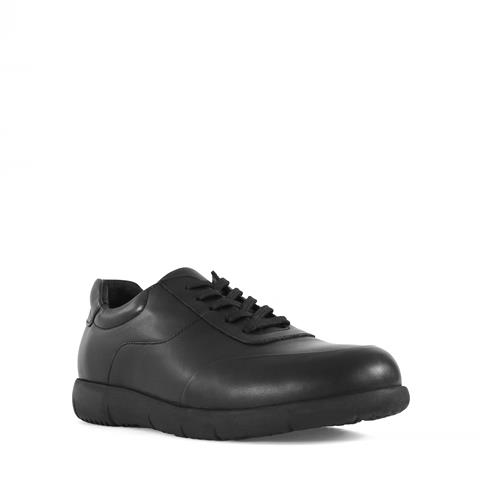 Erkek Siyah Bağcıklı Deri Günlük Ayakkabı