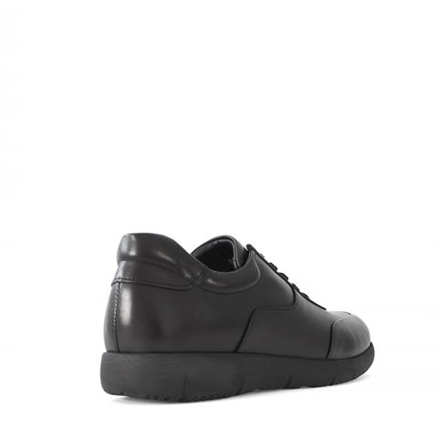 Erkek Siyah Bağcıklı Deri Günlük Ayakkabı