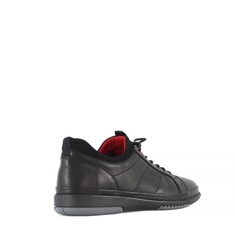 Erkek Siyah Bağcıklı Deri Günlük Ayakkabı