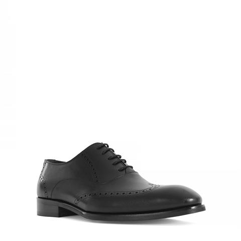 Erkek Siyah Bağcıklı Deri Klasik Ayakkabı