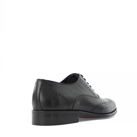 Erkek Siyah Bağcıklı Deri Klasik Ayakkabı