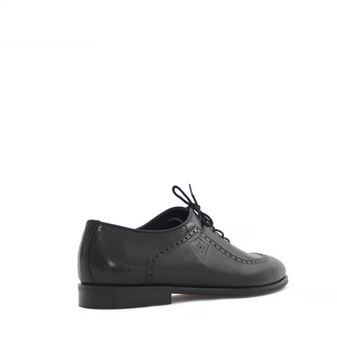 Erkek Siyah Bağcıklı Deri Klasik Ayakkabı