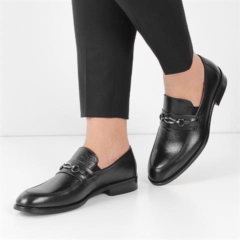 Erkek Siyah Deri Loafer