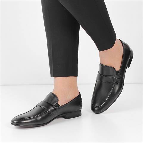 Erkek Siyah Deri Loafer