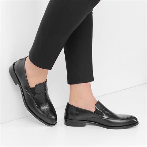 Erkek Siyah Deri Loafer