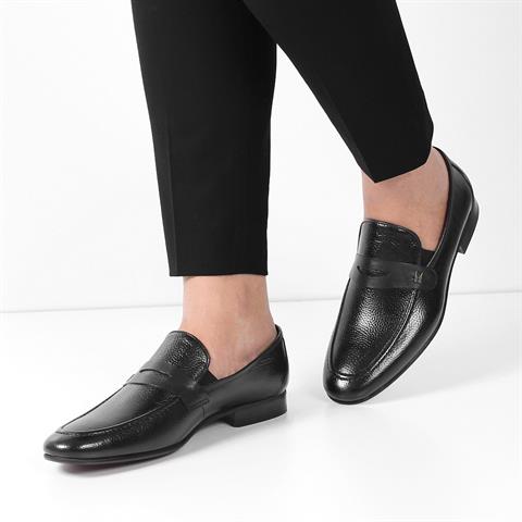 Erkek Siyah Deri Loafer