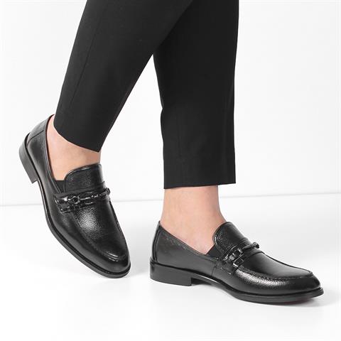 Erkek Siyah Deri Loafer