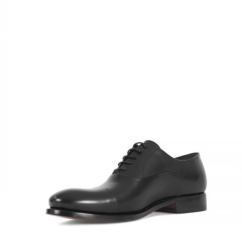 Erkek Siyah Bağcıklı Deri Klasik Ayakkabı