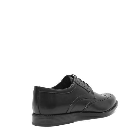 Erkek Siyah Bağcıklı Deri Klasik Ayakkabı