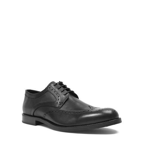 Erkek Siyah Bağcıklı Deri Klasik Ayakkabı