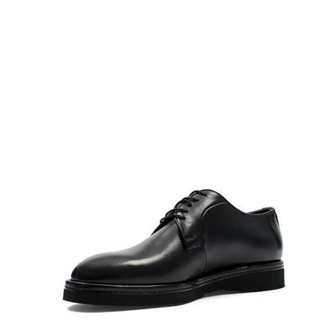 Erkek Siyah Bağcıklı Deri Klasik Ayakkabı