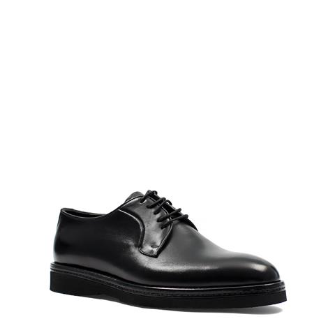 Erkek Siyah Bağcıklı Deri Klasik Ayakkabı