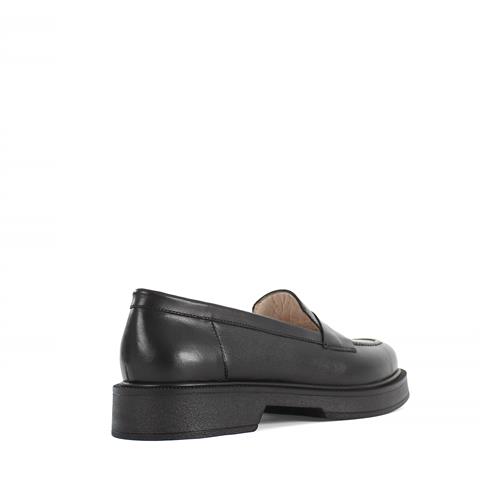 Kadın Siyah Deri Loafer