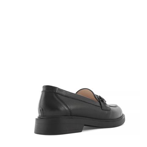 Kadın Siyah Tokalı Deri Loafer