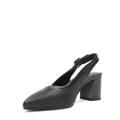 Kadın Siyah Bilekten Bantlı Deri Klasik Ayakkabı