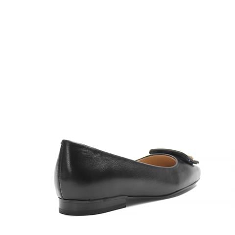 Kadın Siyah Tokalı Deri Babet