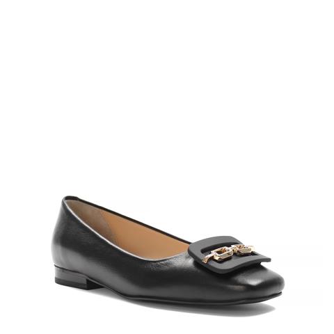 Kadın Siyah Tokalı Deri Babet