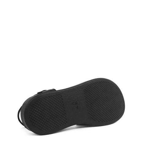 Kadın Siyah Bilekten Cırt Cırtlı Deri Sandalet