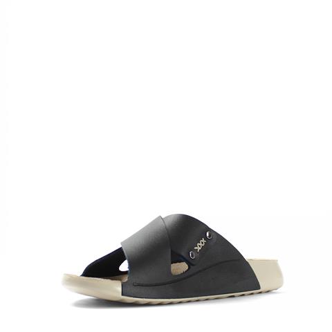 Kadın Siyah Zımba Detaylı Deri Terlik