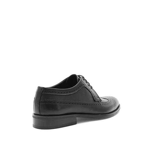 Erkek Siyah Bağcıklı Deri Klasik Ayakkabı