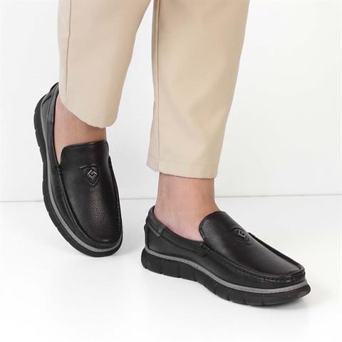 Erkek Siyah Deri Loafer