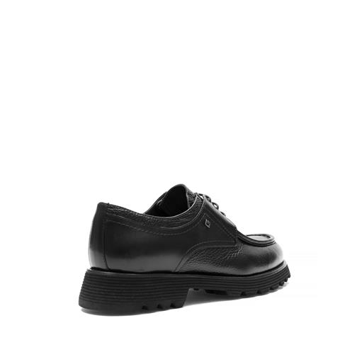 Erkek Siyah Bağcıklı Kalın Tabanlı Deri Günlük Ayakkabı