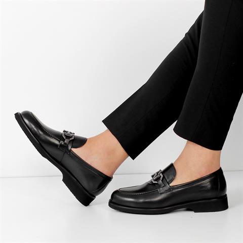 Erkek Siyah Deri Loafer