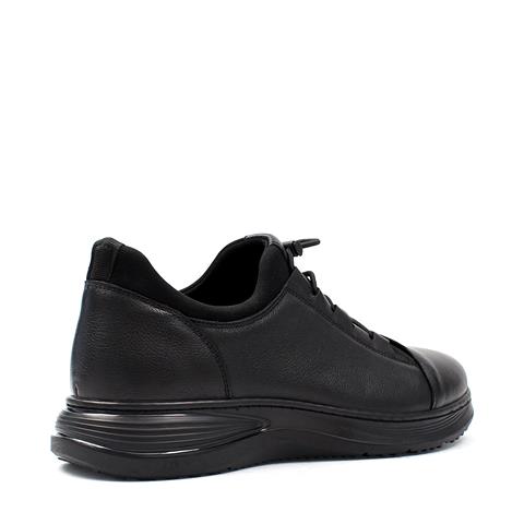 Erkek Siyah Bağcıklı Kalın Tabanlı Deri Günlük Ayakkabı