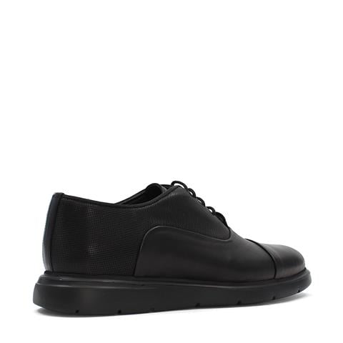 Erkek Siyah Bağcıklı Deri Günlük Ayakkabı