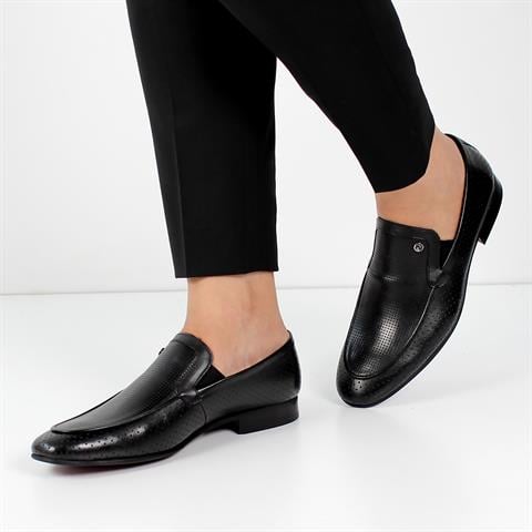 Erkek Siyah Deri Loafer