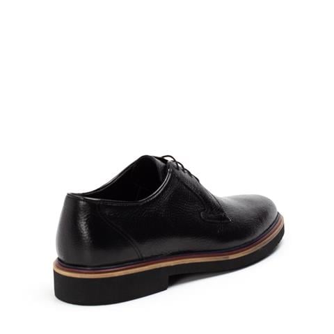 Erkek Siyah Bağcıklı Deri Günlük Ayakkabı