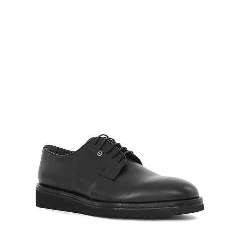 Erkek Siyah Bağcıklı Deri Klasik Ayakkabı