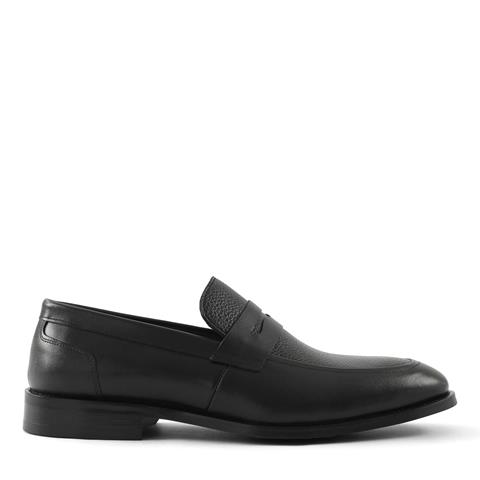 Erkek Siyah Deri Loafer