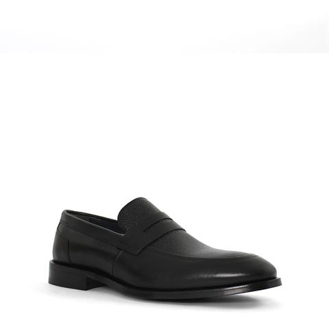 Erkek Siyah Deri Loafer