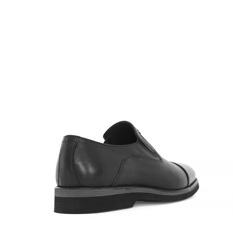 Erkek Siyah Deri Günlük Ayakkabı