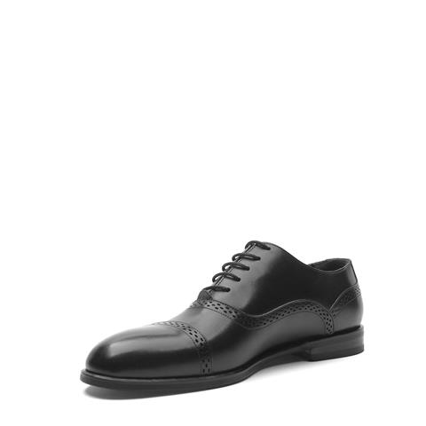 Erkek Siyah Bağcıklı Deri Klasik Ayakkabı