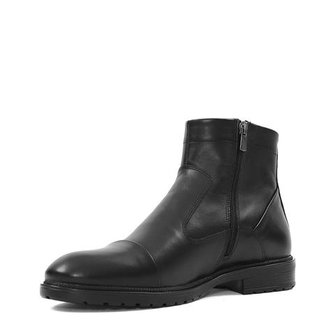 Erkek Siyah Fermuarlı Deri Bot