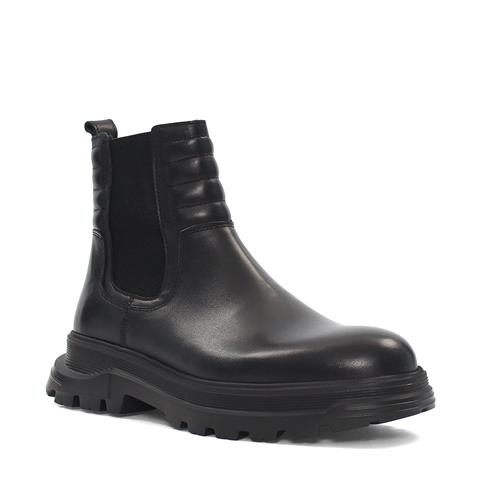 Erkek Siyah Deri Chelsea Bot