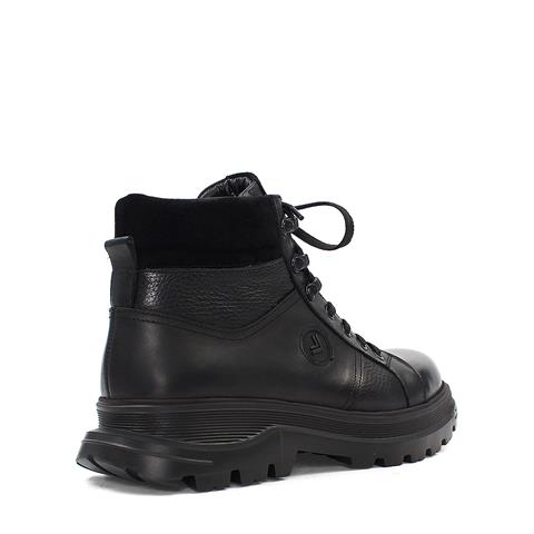 Erkek Siyah Bağcıklı Fermuarlı Deri Bot