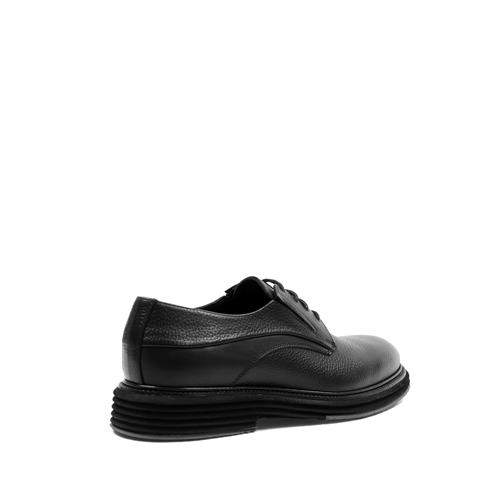 Erkek Siyah Bağcıklı Deri Günlük Ayakkabı