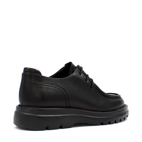 Erkek Siyah Bağcıklı Deri Günlük Ayakkabı