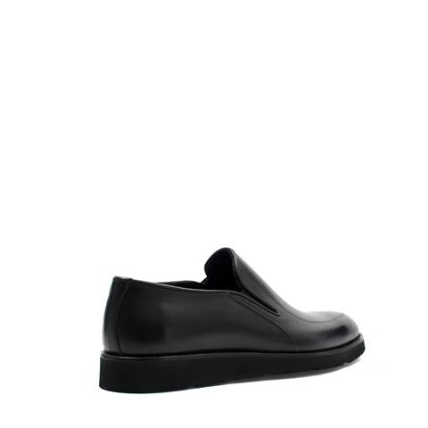 Erkek Siyah Kalın Tabanlı Deri Günlük Ayakkabı