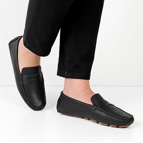 Erkek Siyah Deri Loafer